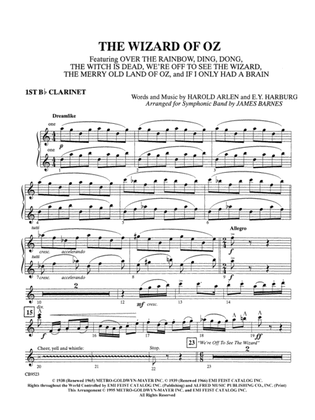Book cover for The Wizard of Oz (Medley): 1st B-flat Clarinet