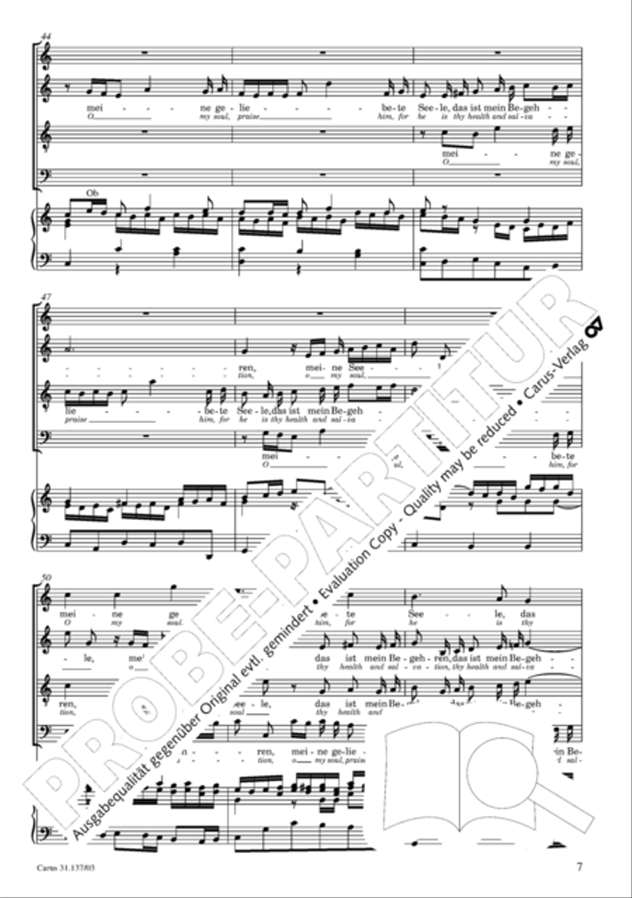Praise ye, Almighty God, King and our ruler exalted (Lobe den Herren, den machtigen Konig der Ehren) ATB scores gallery preview page 8