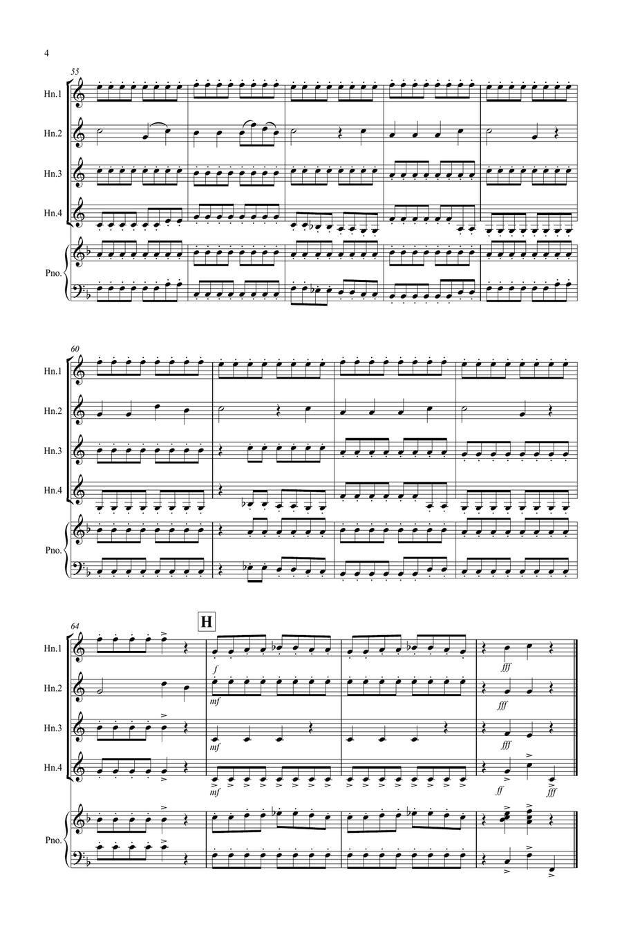 Schubert Rocks! for Horn Quartet French Horn Quartet scores gallery preview page 4