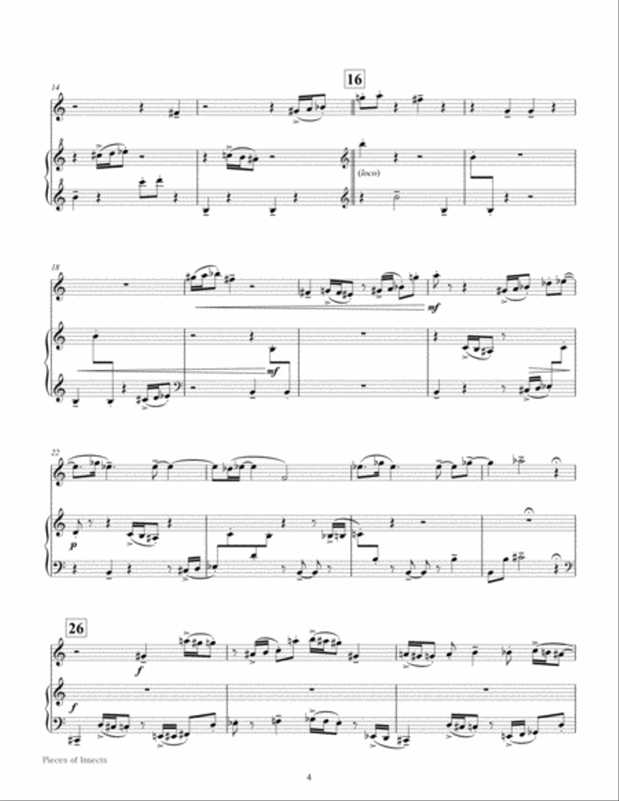 Pieces of Insects - for English Horn and Piano English Horn scores gallery preview page 4