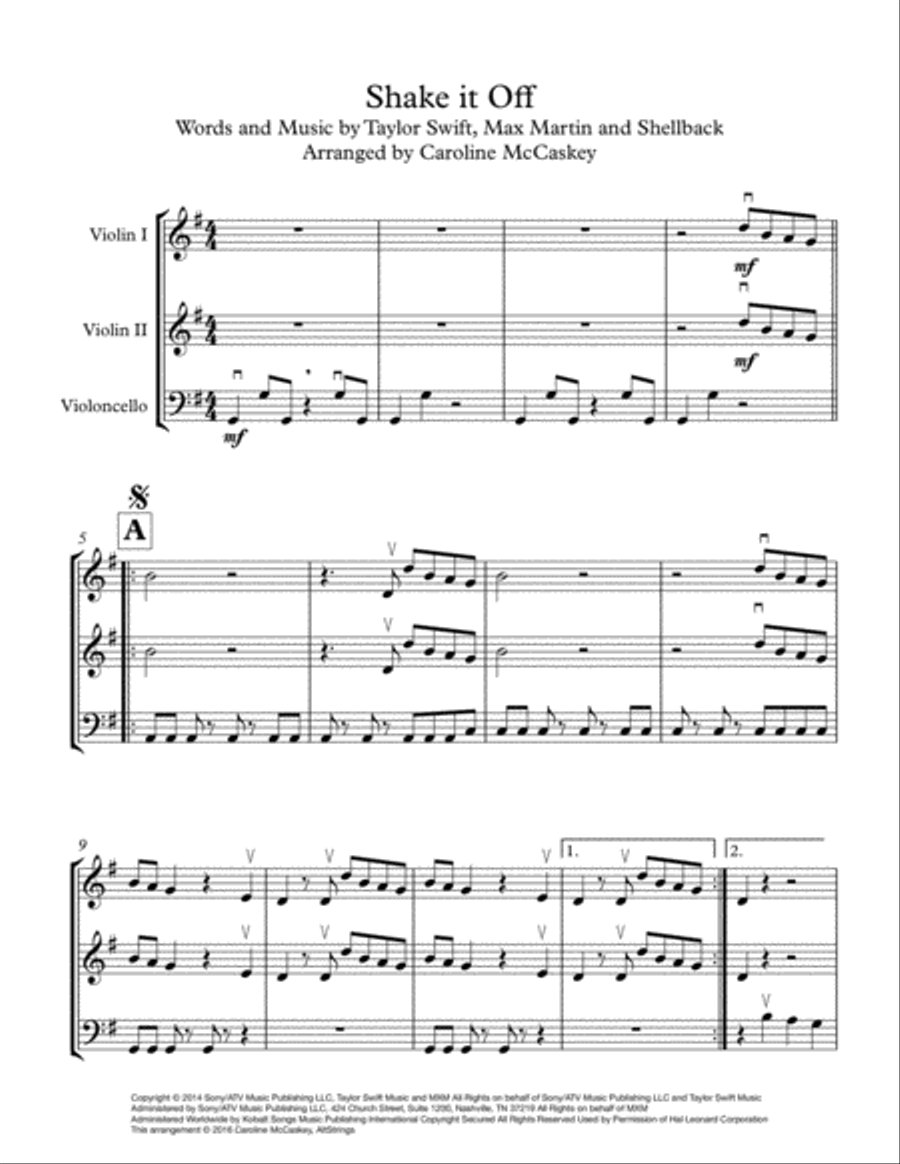 Shake It Off String Trio scores gallery preview page 2