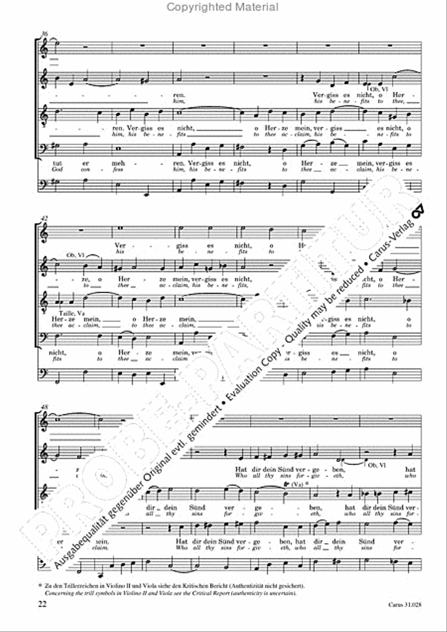 Rejoice! The passing year is ended (Gottlob! nun geht das Jahr zu Ende) 4-Part scores gallery preview page 24
