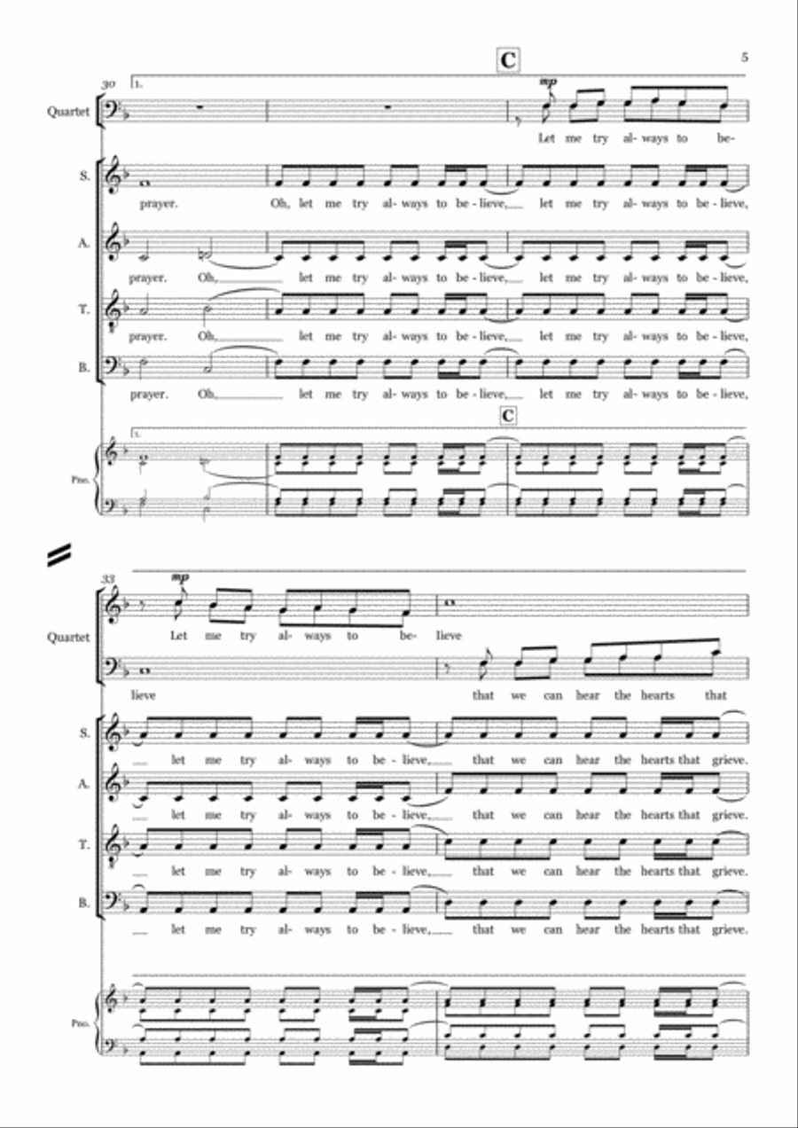 To Believe 4-Part scores gallery preview page 5
