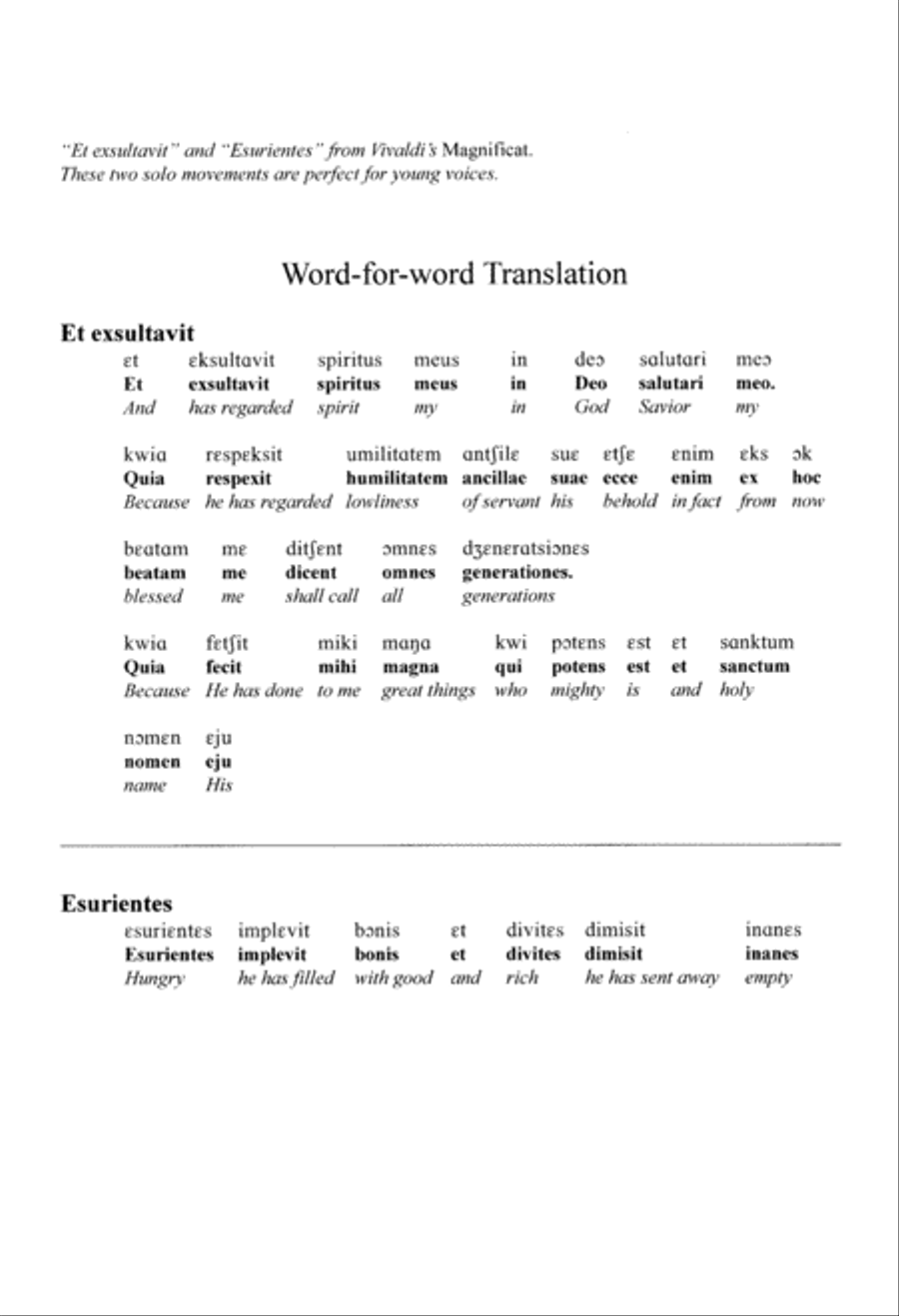 Vivaldi for Treble Voices Unison Choir scores gallery preview page 3