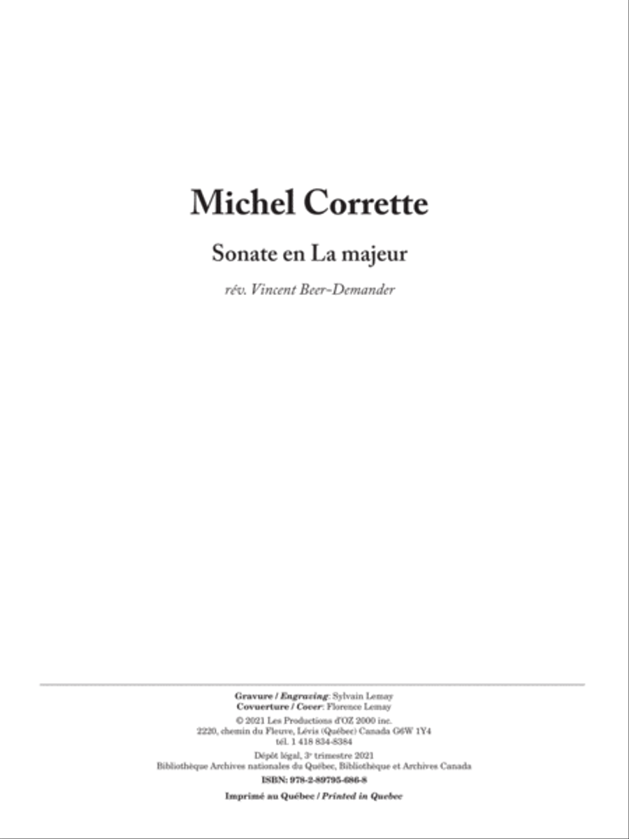 Sonate en La majeur Double Bass scores gallery preview page 2