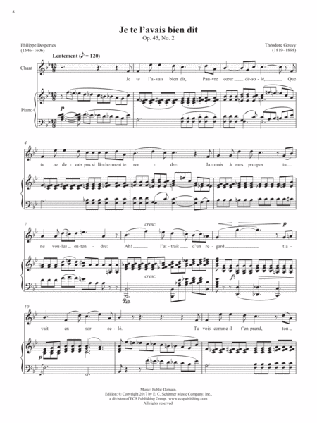 Op. 45, No. 2: Je te l’avais bien dit from Songs of Gouvy, V2 (Downloadable)