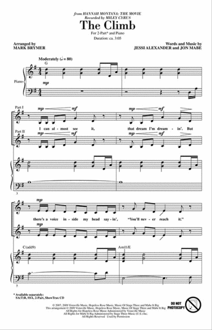 The Climb 2-Part scores gallery preview page 2