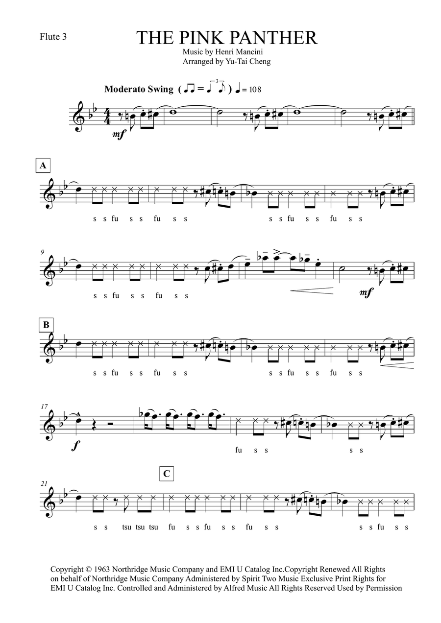 The Pink Panther Flute Trio scores gallery preview page 5