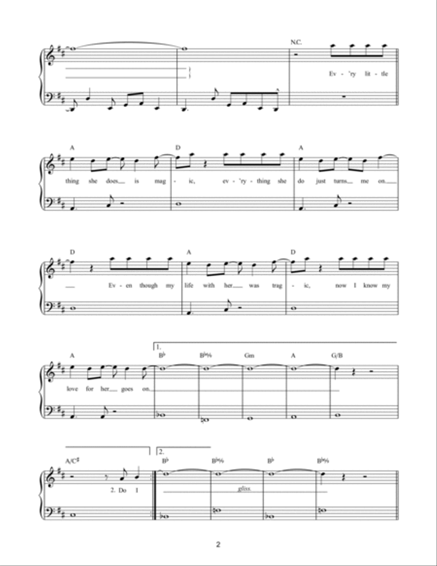 Every Little Thing She Does Is Magic Easy Piano scores gallery preview page 2