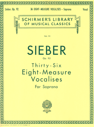 Book cover for 36 Eight-Measure Vocalises, Op. 92