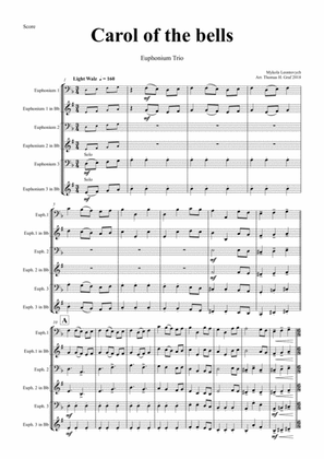 Book cover for Carol of the Bells - Pentatonix style - Euphonium Trio