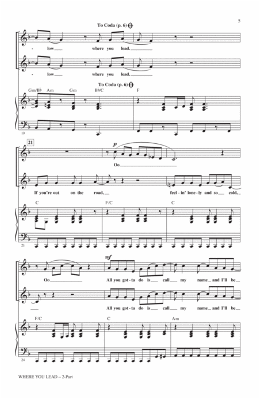 Where You Lead 2-Part scores gallery preview page 3