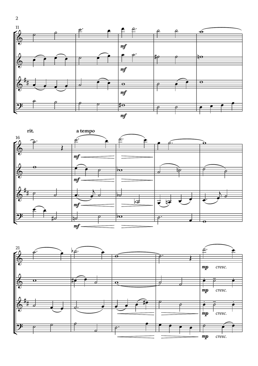 I'll Be Home For Christmas Woodwind Quartet scores gallery preview page 2