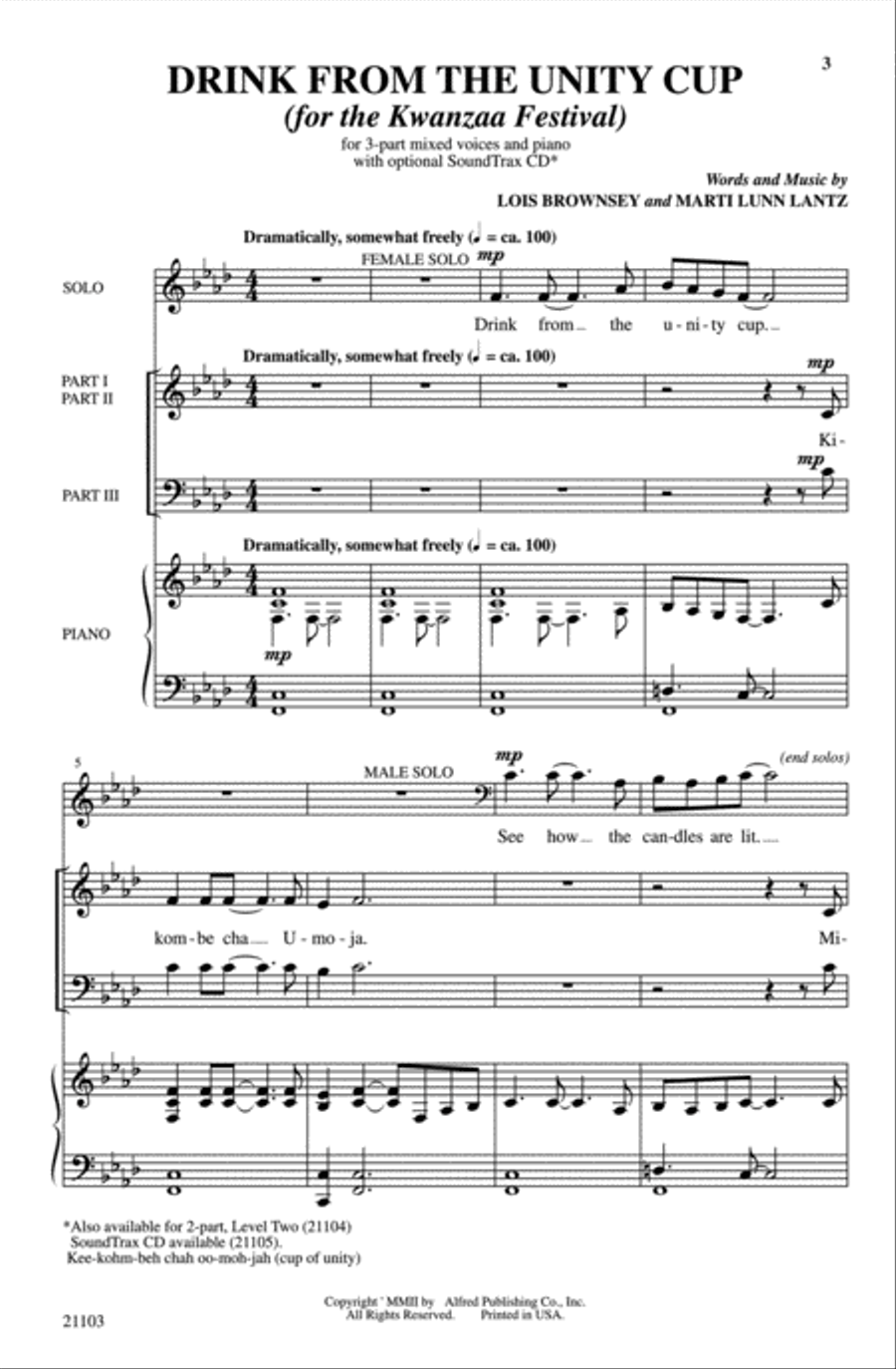 Drink from the Unity Cup (for the Kwanzaa Festival) Choir scores gallery preview page 2