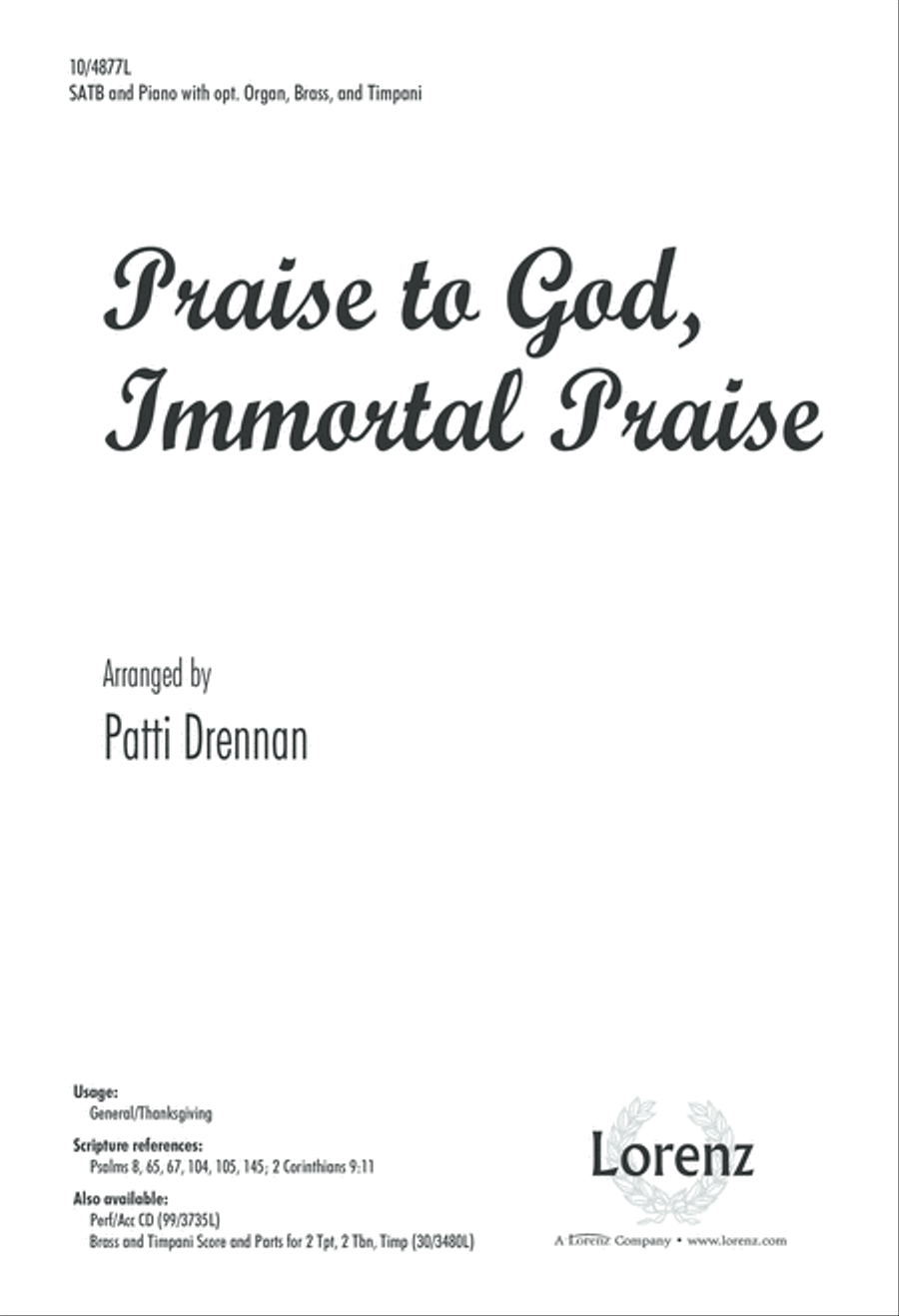 Praise to God, Immortal Praise 4-Part scores gallery preview page 1