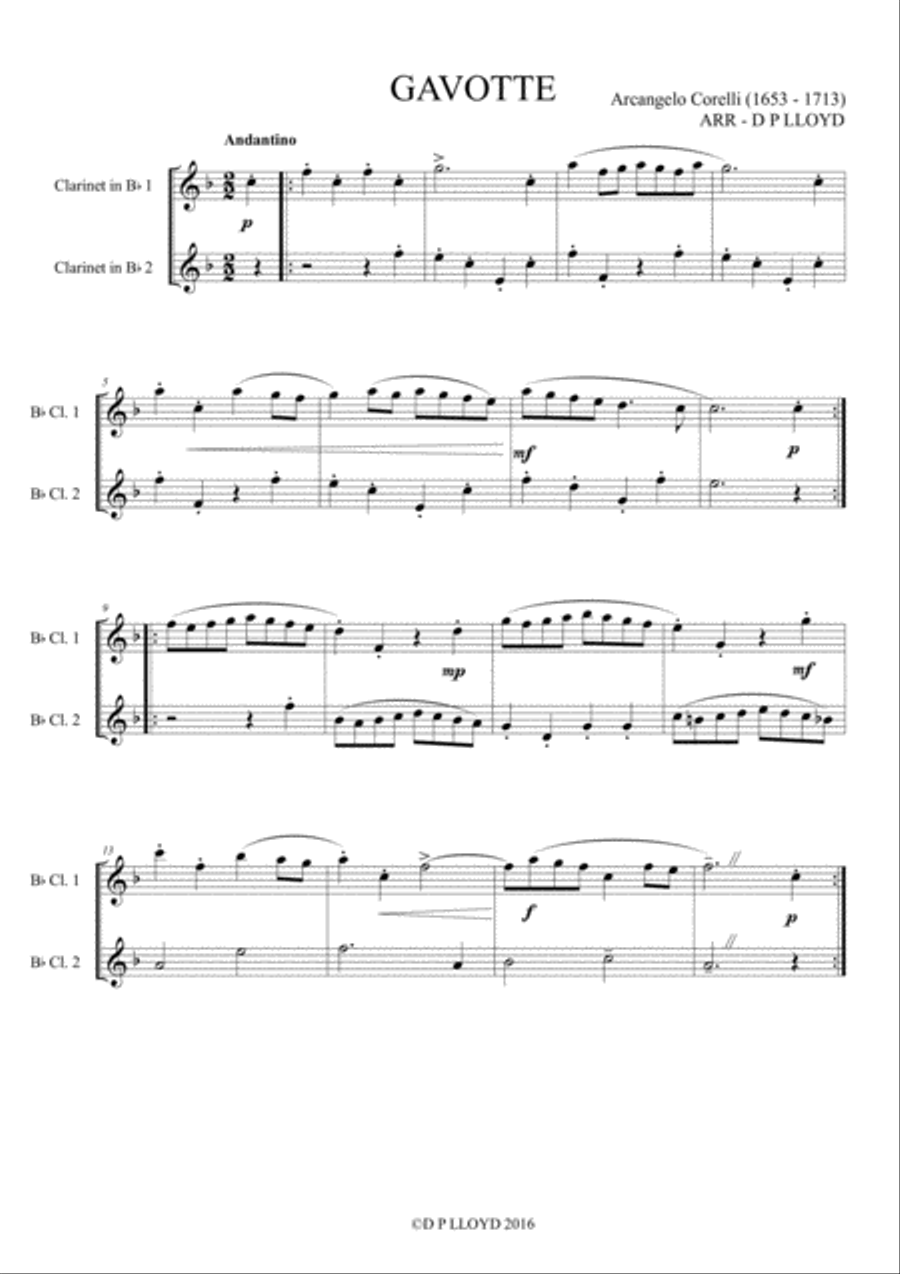Clarinet duets - 10 Baroque duets - Volume 1 Clarinet Duet scores gallery preview page 6