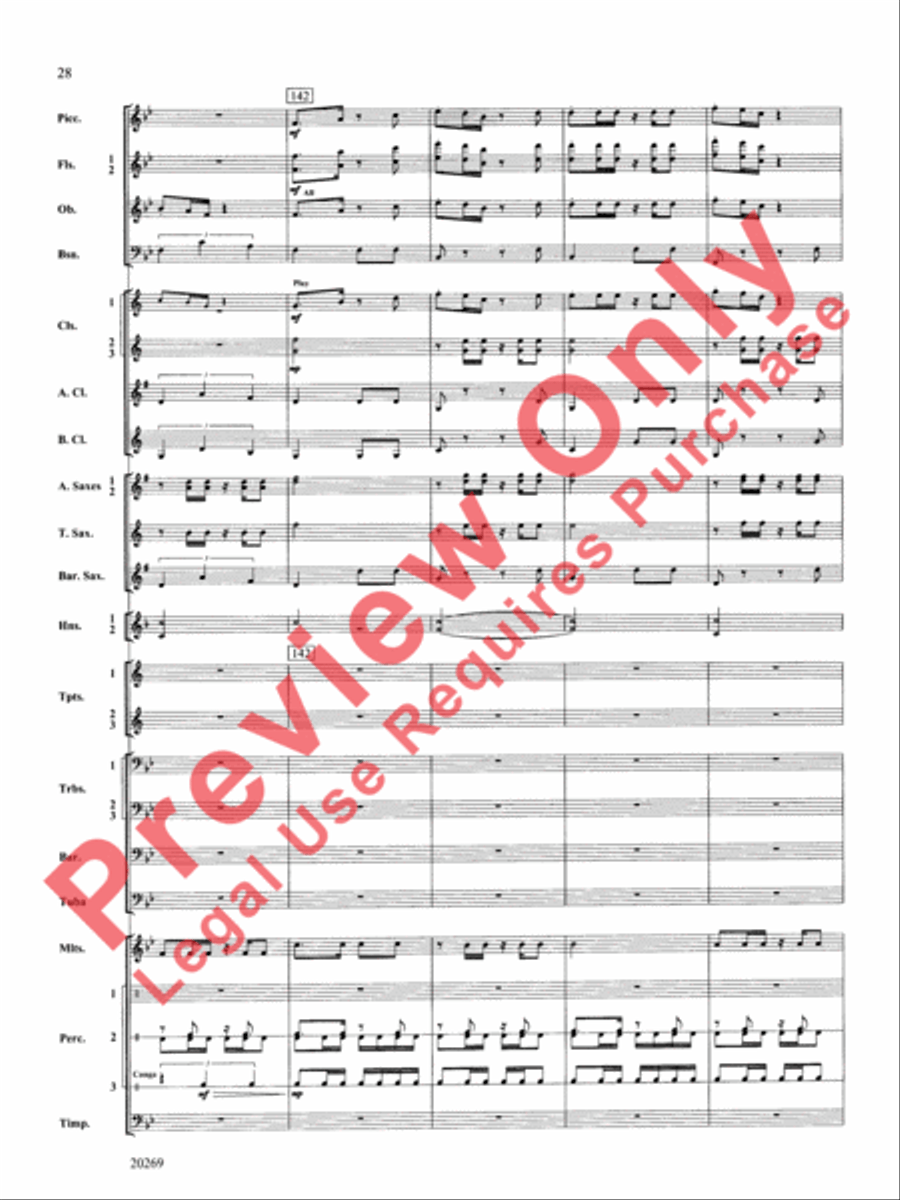 Night in the Tropics Concert Band scores gallery preview page 29