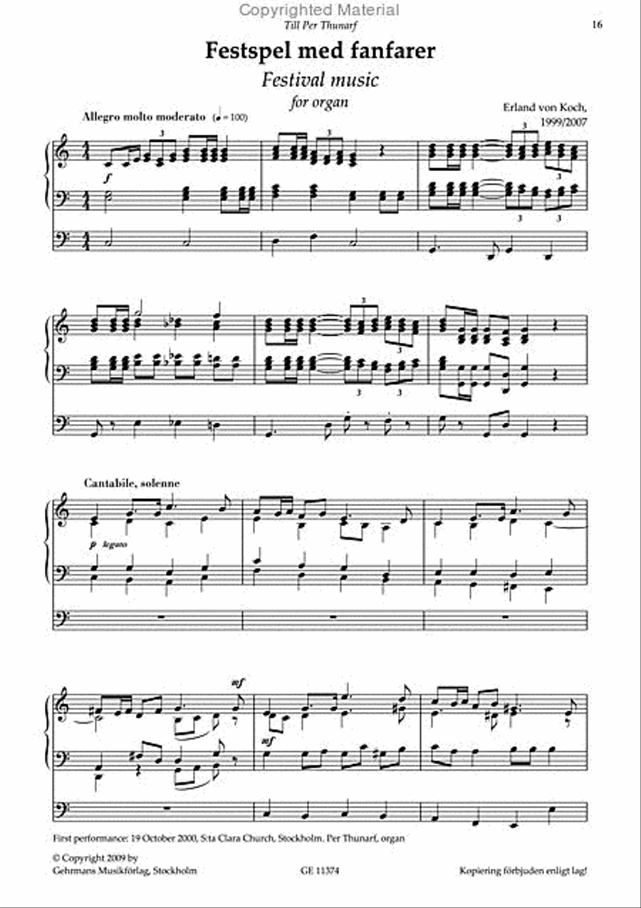 Fem karaktarsstycken Organ scores gallery preview page 6