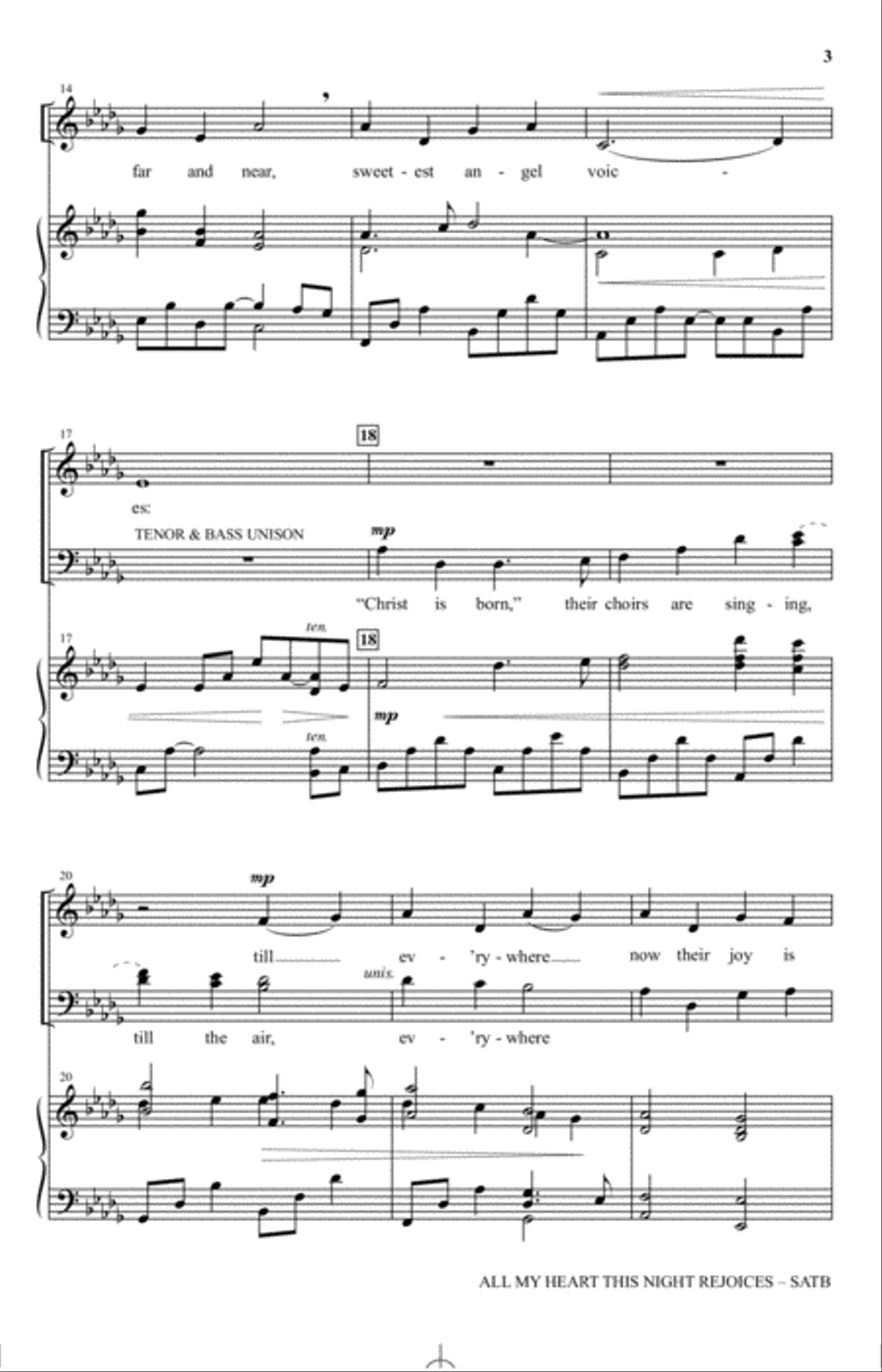 All My Heart This Night Rejoices 4-Part scores gallery preview page 2