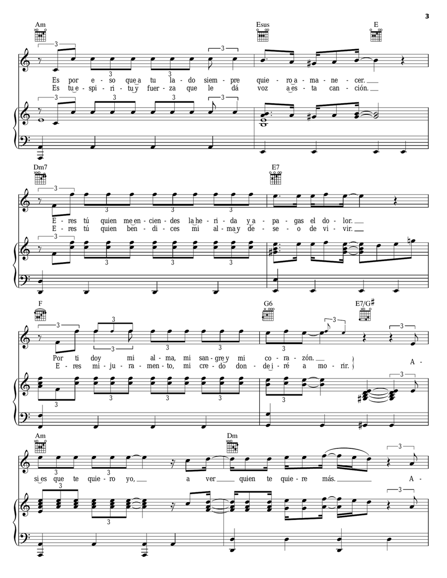 Juramento Piano, Vocal, Guitar scores gallery preview page 3