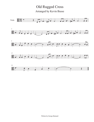 Old Rugged Cross (Easy key of C) - Viola