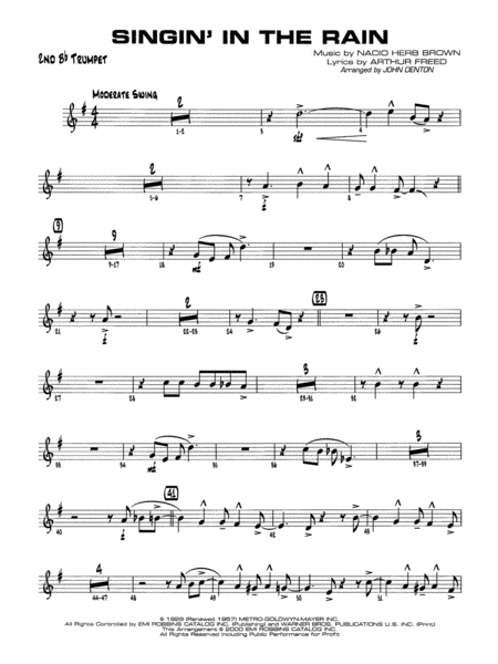 Singin' in the Rain: 2nd B-flat Trumpet