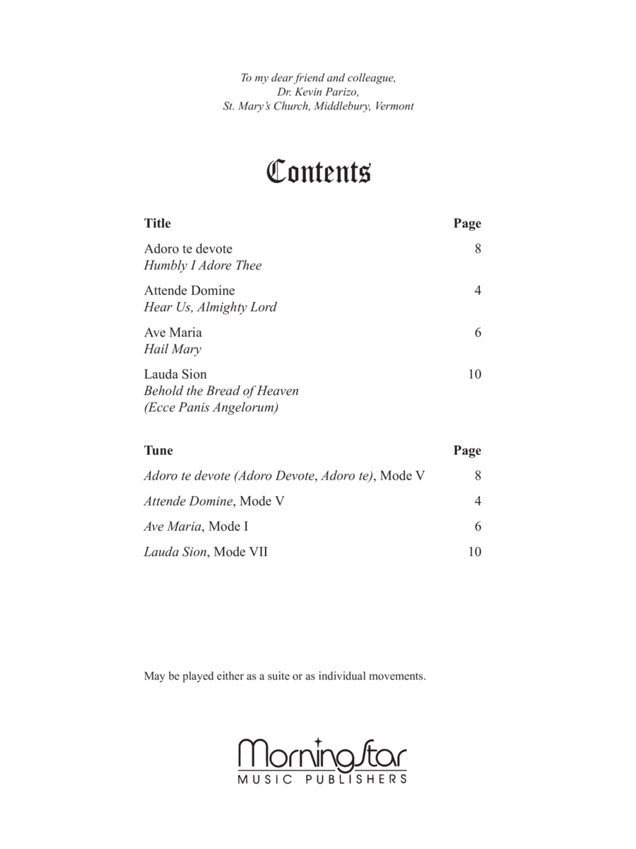 Gregorian Suite for Organ Organ Solo scores gallery preview page 1