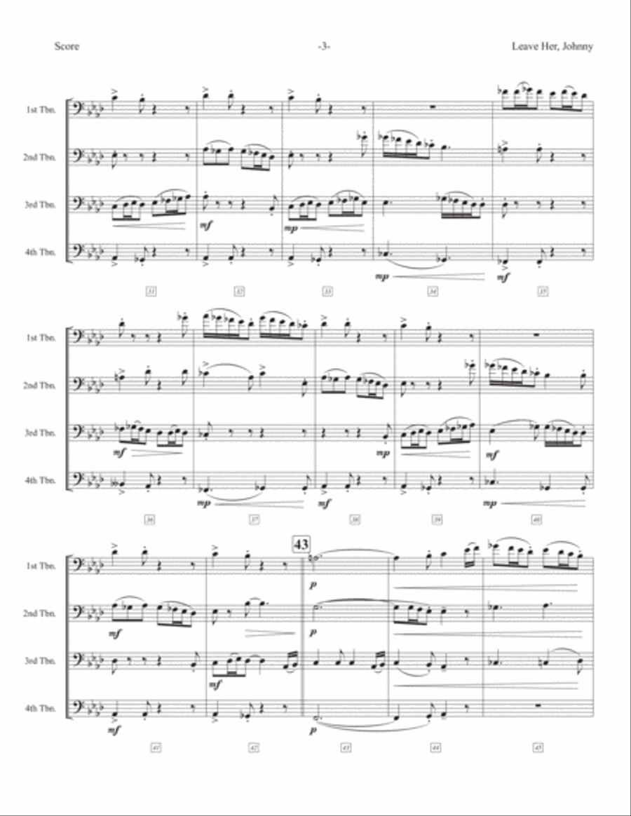 Leave Her Johnny Small Ensemble scores gallery preview page 4