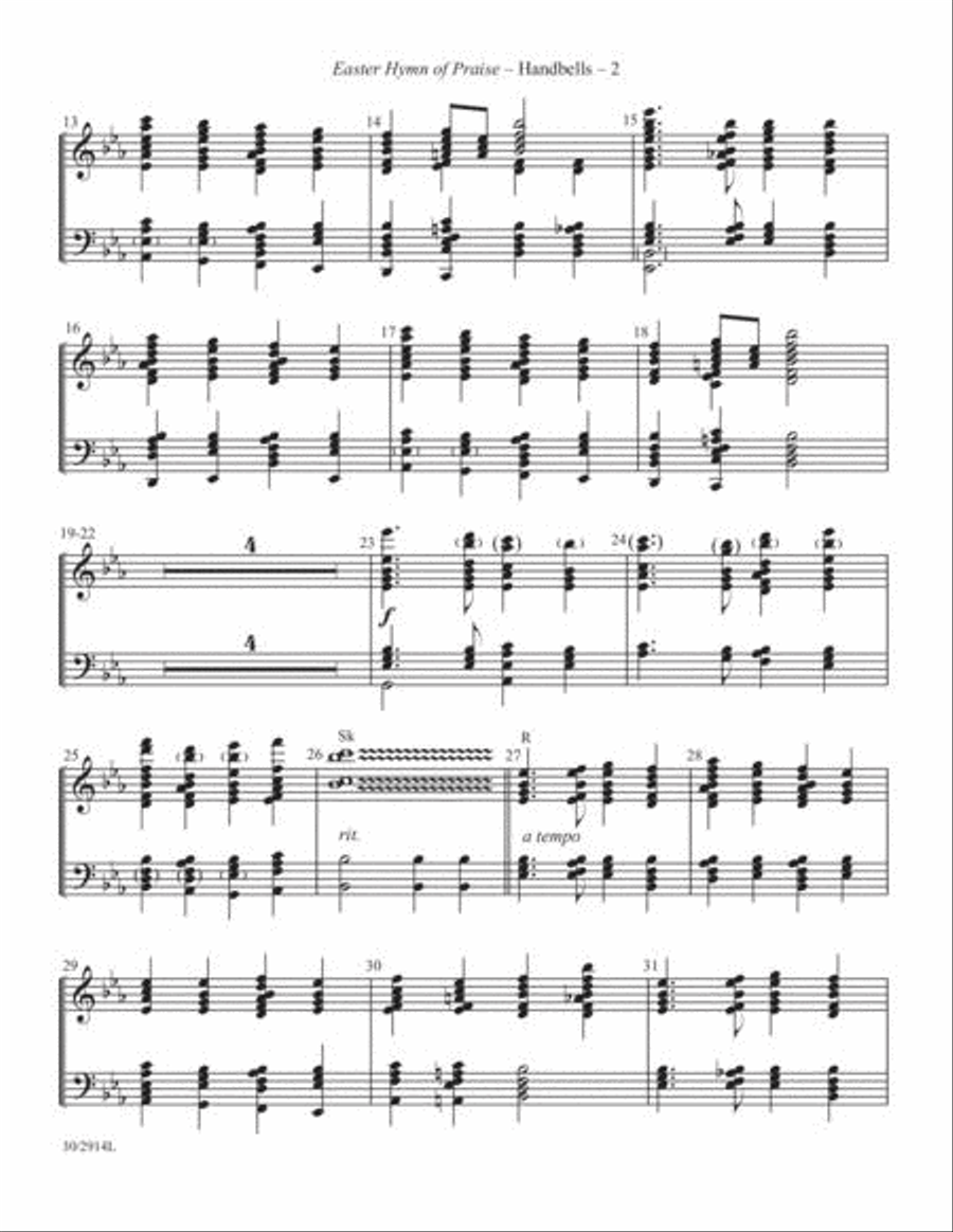 Easter Hymn of Praise - Brass and Handbells Score and Parts