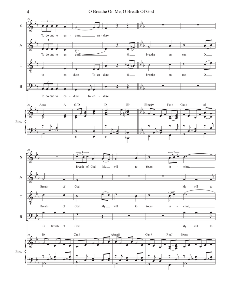 O Breathe On Me, O Breath Of God (SATB) 4-Part scores gallery preview page 4