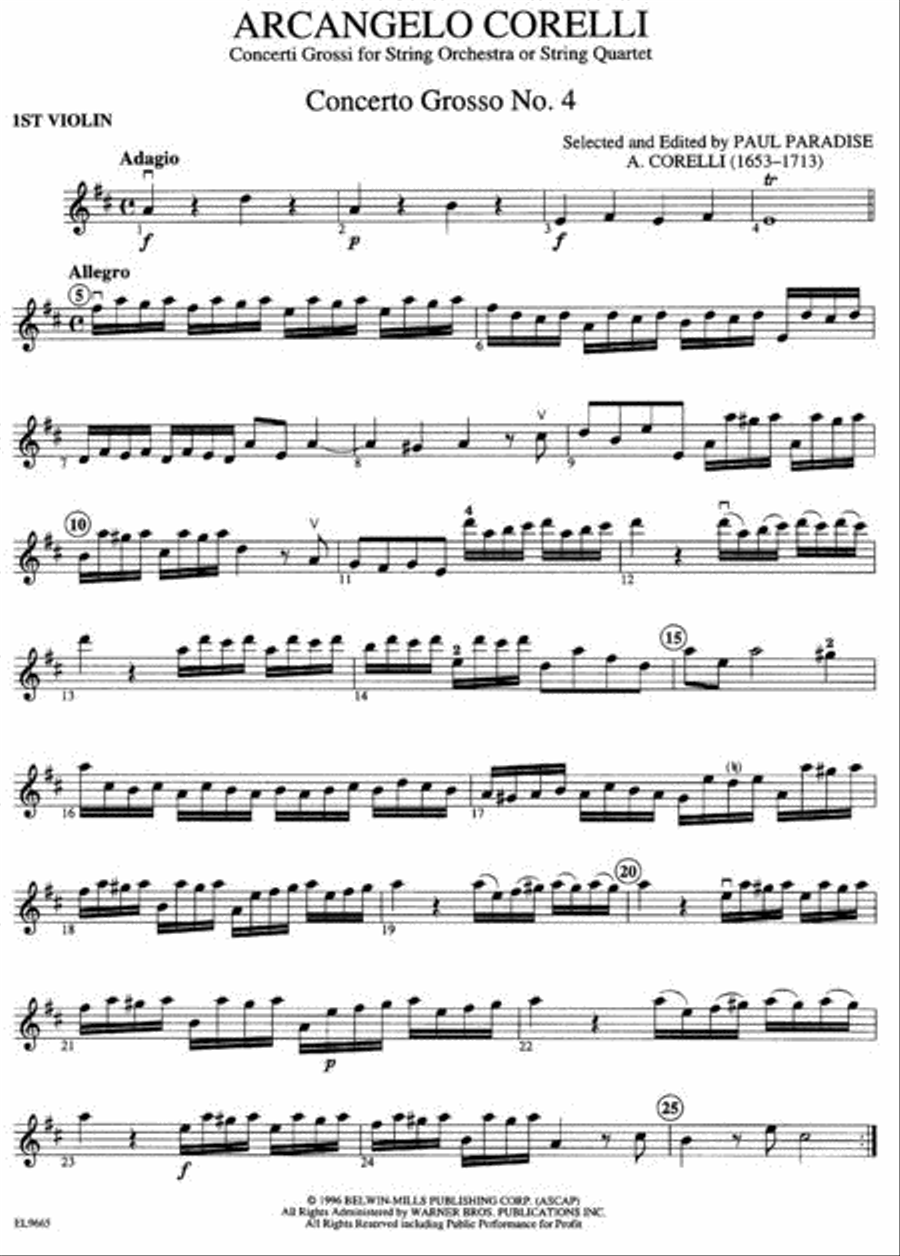 Best Of Arcangelo Corelli - 1st Violin String Orchestra scores gallery preview page 2