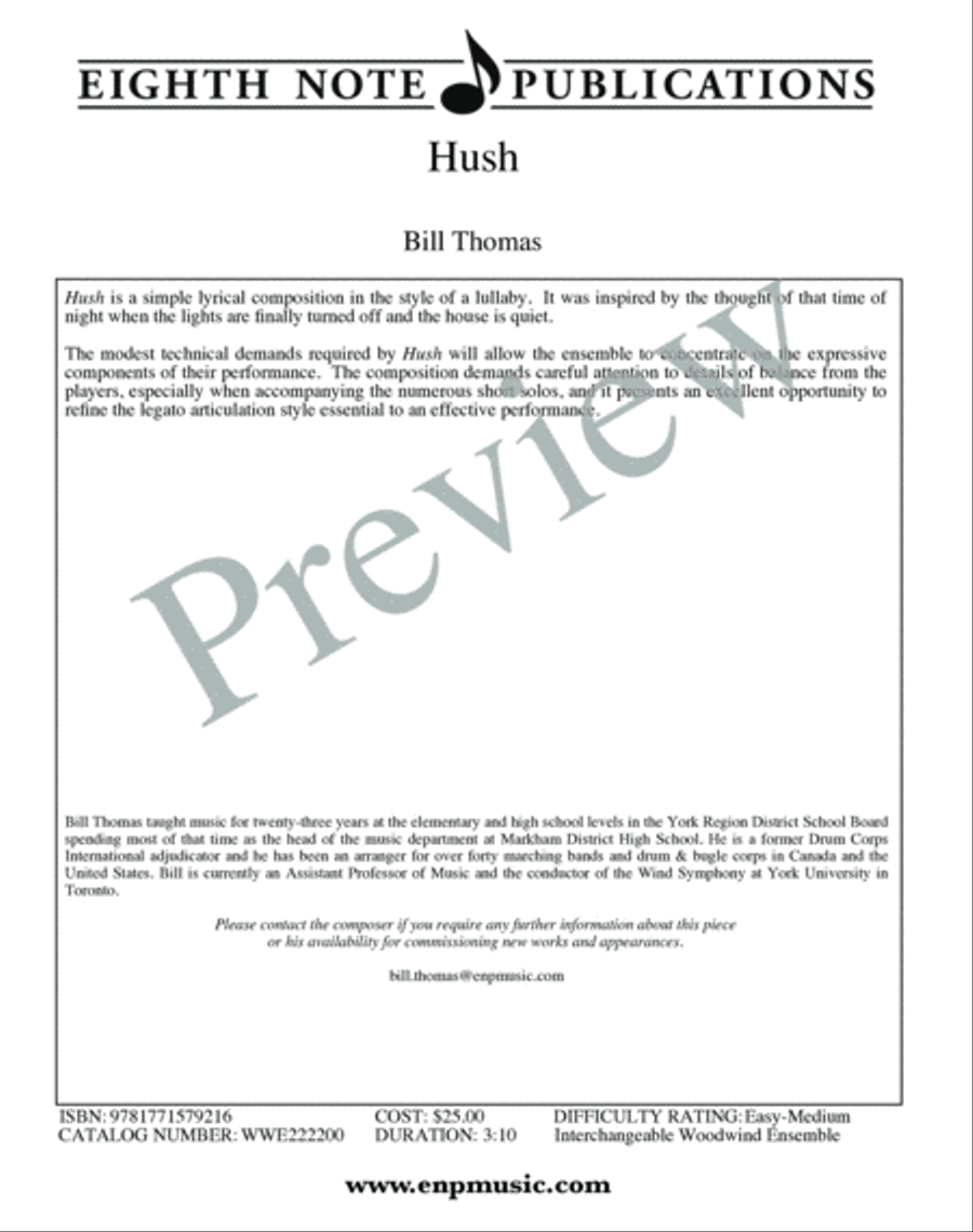 Hush Woodwind Quartet scores gallery preview page 2