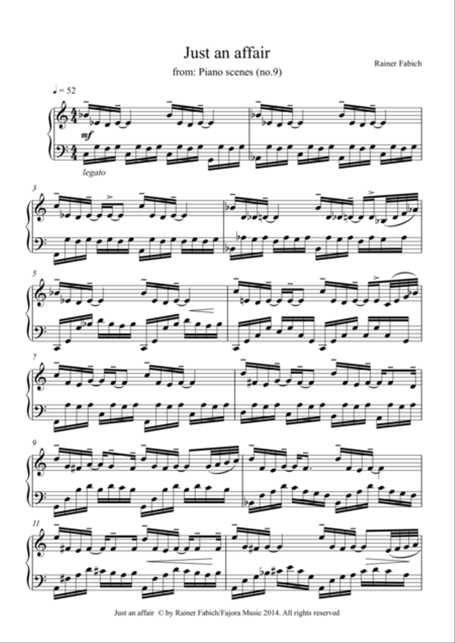 Just an affair Piano Solo scores gallery preview page 1