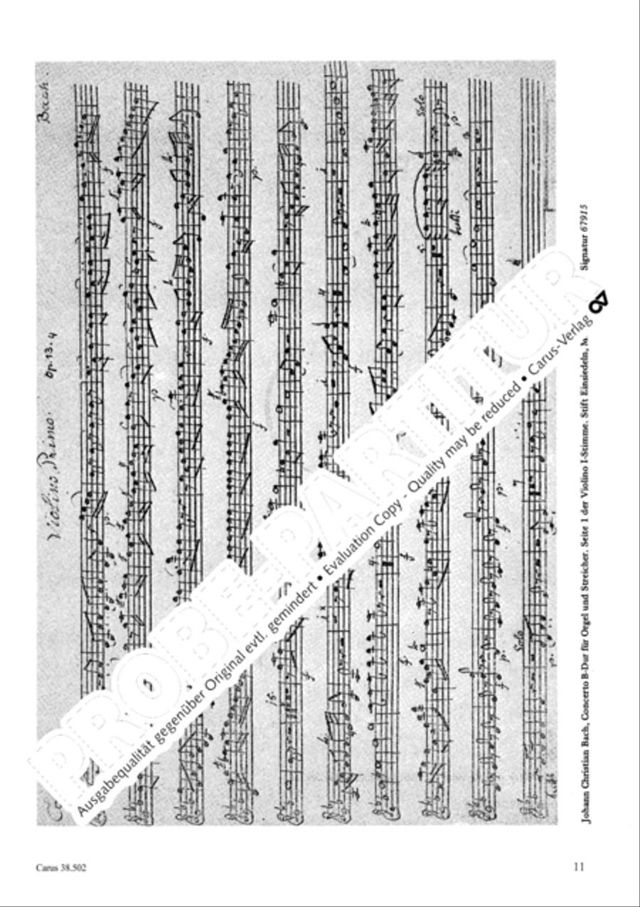 Organ Concerto in B flat major (Orgelkonzert in B) Violin scores gallery preview page 14
