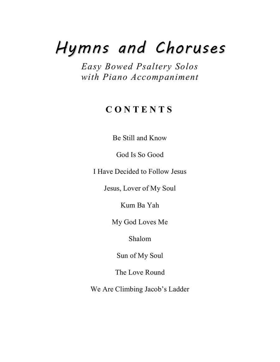 Hymns and Choruses (A Collection of 10 Easy Bowed Psaltery Solos with Piano Accompaniment) Zither scores gallery preview page 4
