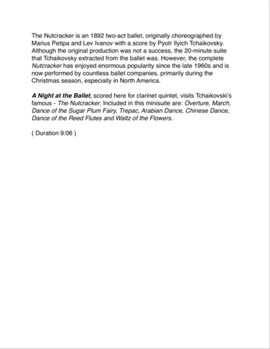 A Night at the Ballet - The Nutcracker for Clarinet Quintet Clarinet Quintet scores gallery preview page 2