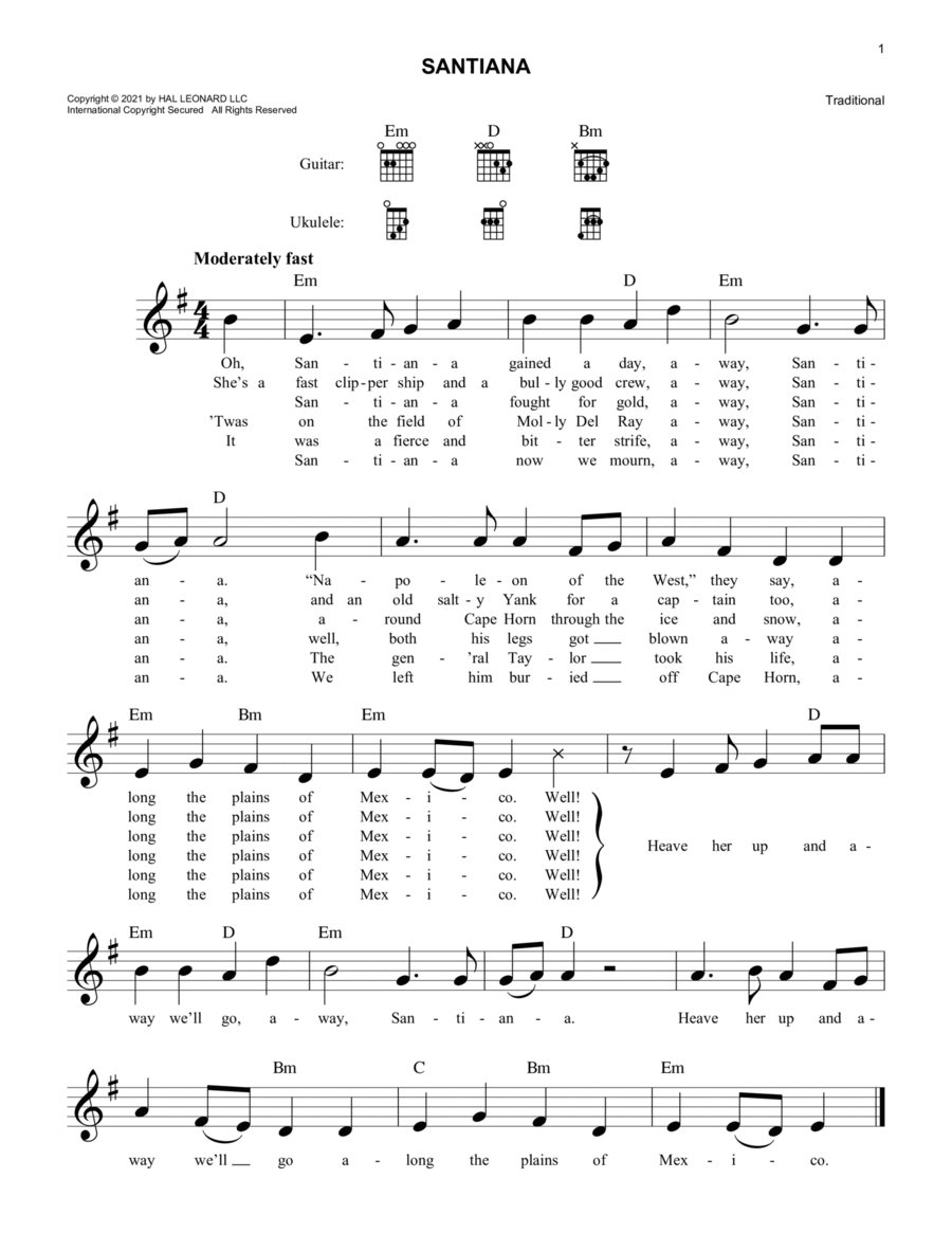 Santiana Piano scores gallery preview page 1