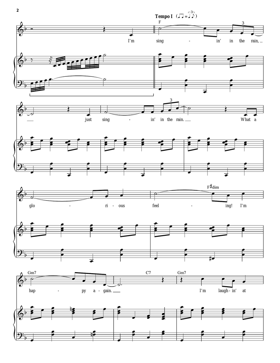 Singin' In The Rain Singin' In The Rain Piano, Vocal scores gallery preview page 2