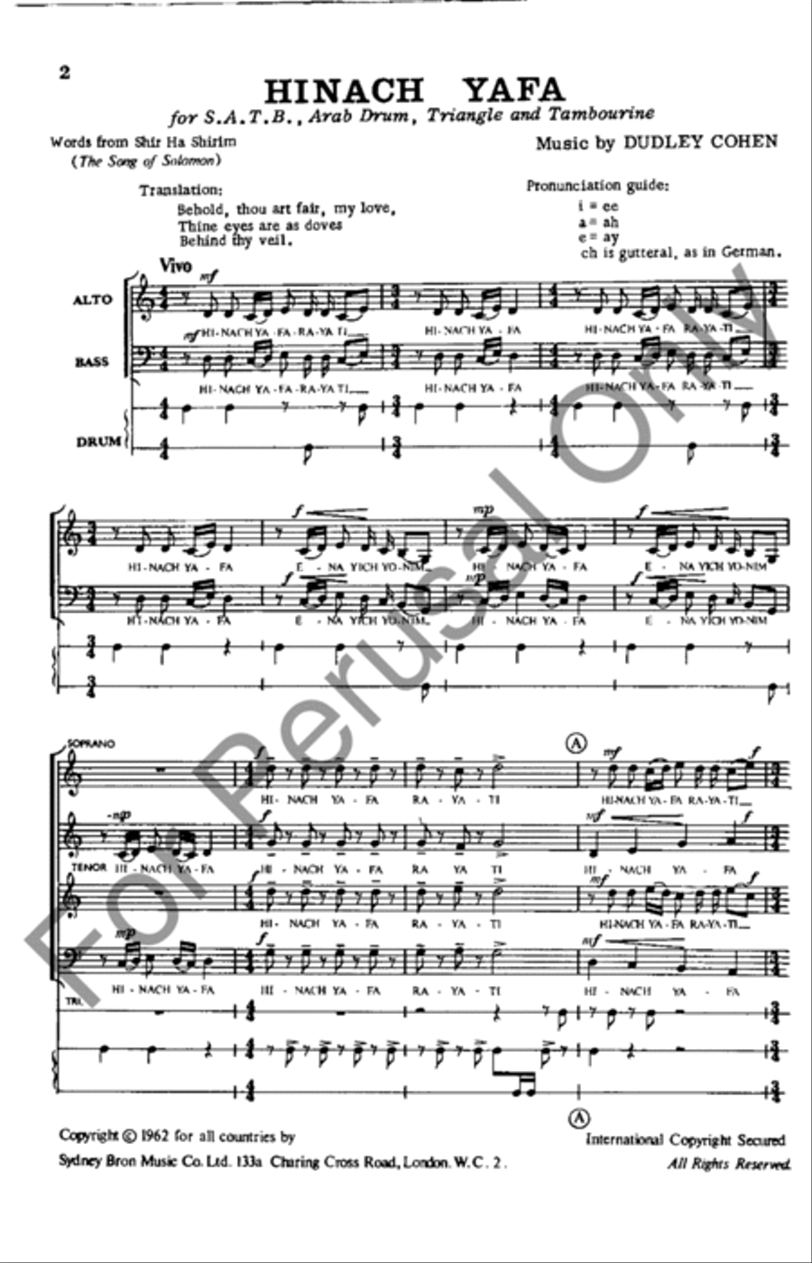 Hinach Yafa 4-Part scores gallery preview page 2