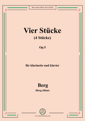 Berg-Vier stücke für klarinette und klavier Op.5