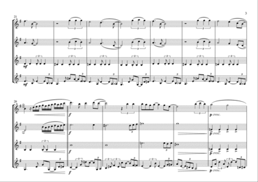 Isn't She Lovely Clarinet Quartet scores gallery preview page 3