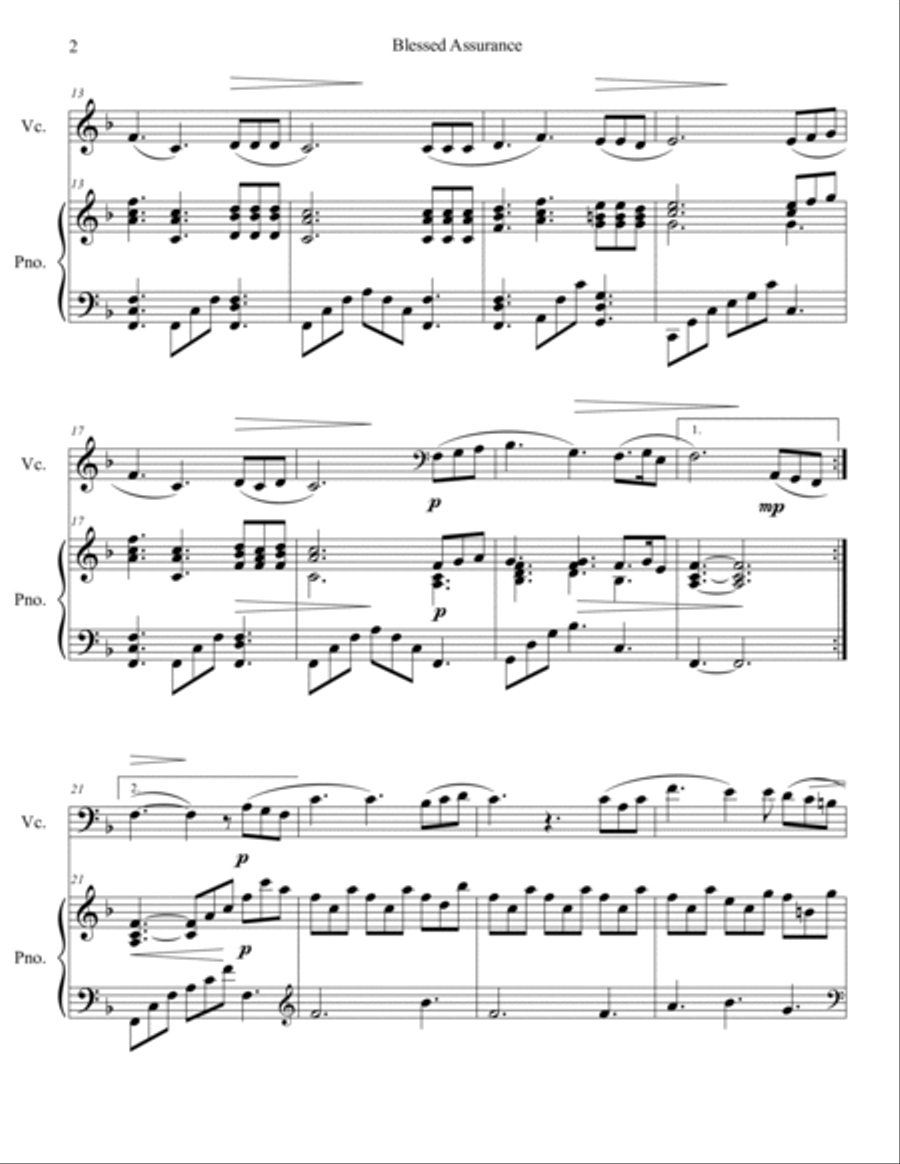 Blessed Assurance Blessed Assurance Piano scores gallery preview page 3