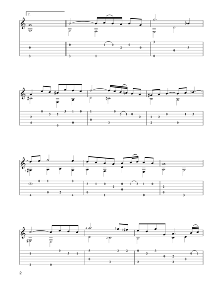 Air on the G String Classical Guitar scores gallery preview page 2