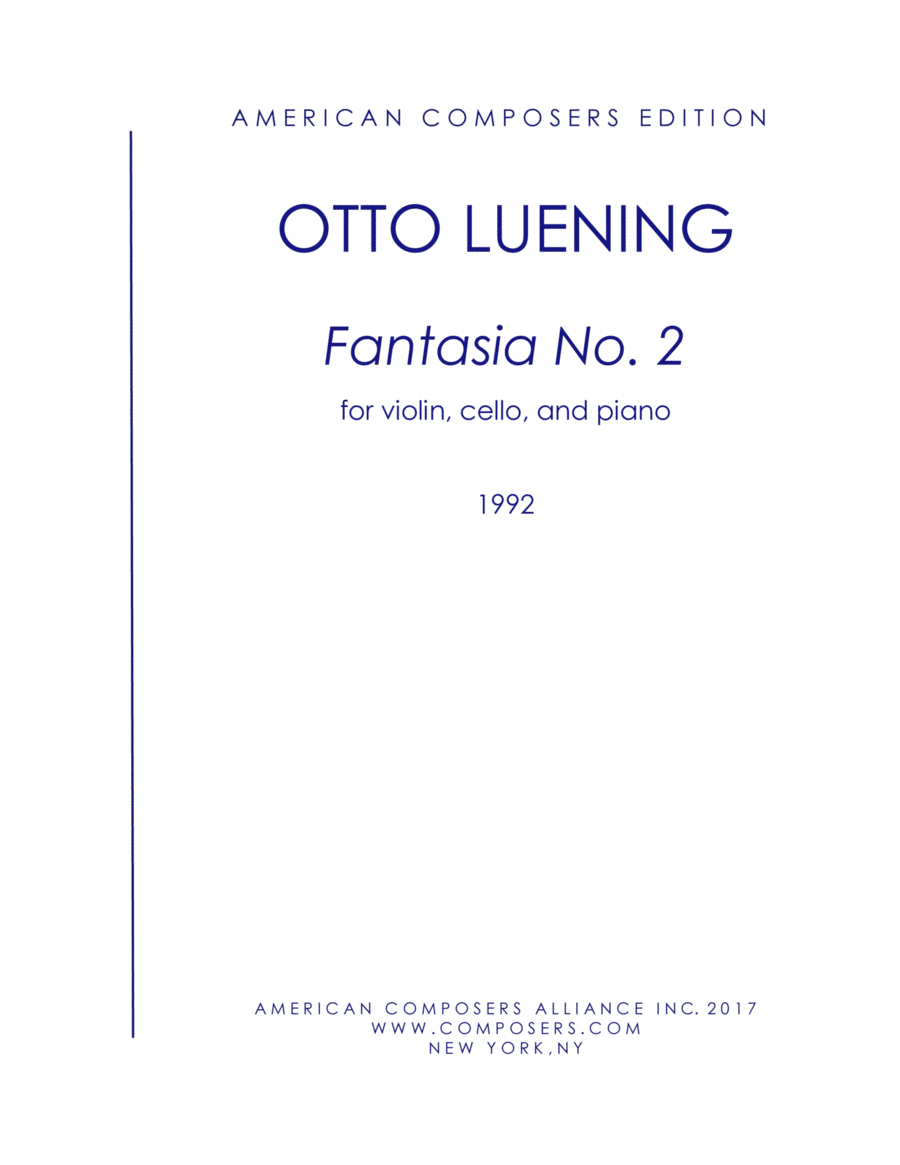 [Luening] Fantasia No. 2 by Otto Luening Piano Trio - Digital Sheet Music