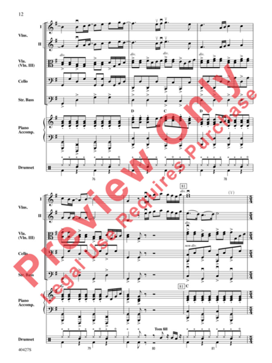 Mamma Mia!, Selections from String Orchestra scores gallery preview page 13