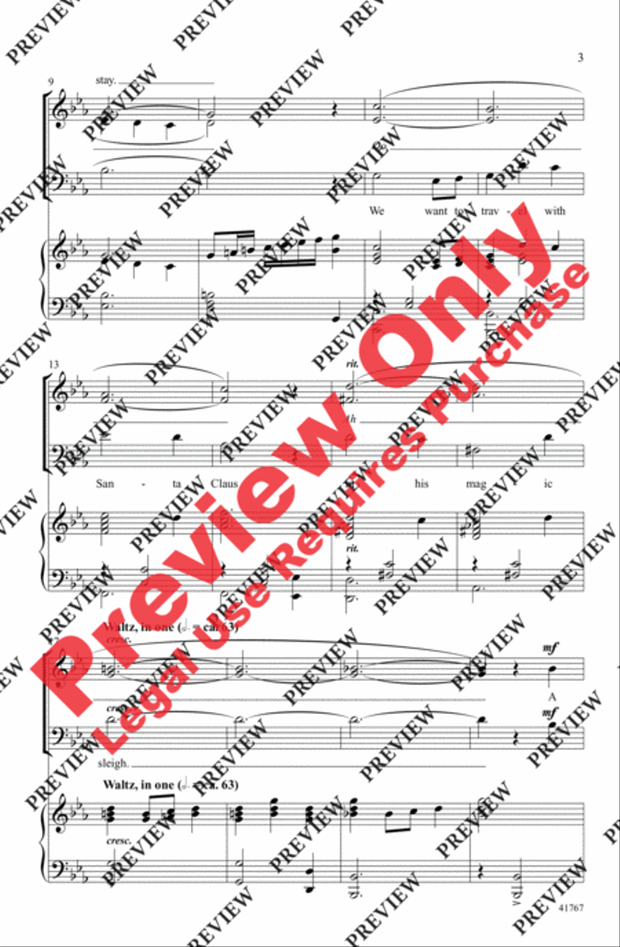 Cartoon Christmas 3-Part scores gallery preview page 3