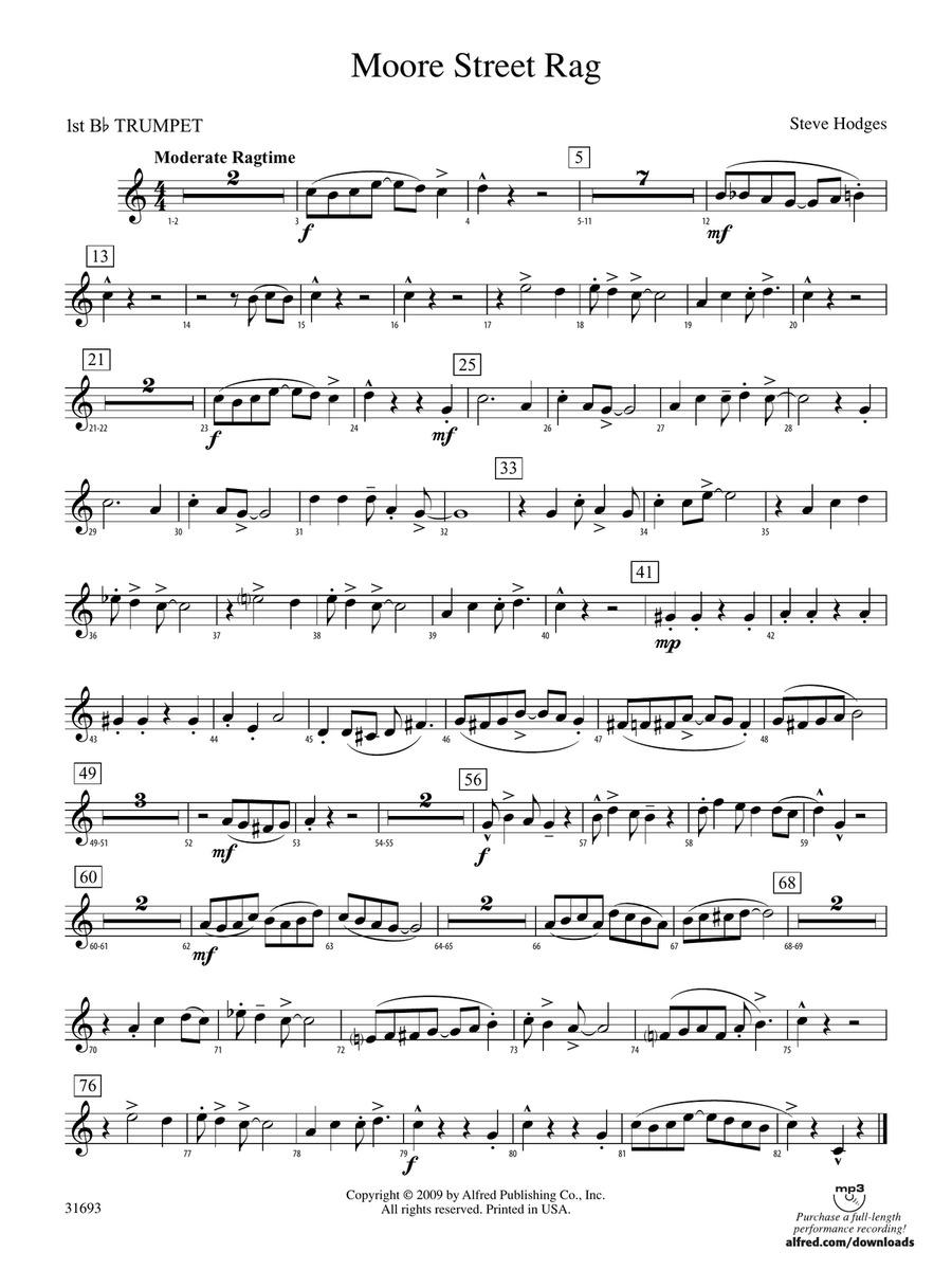 Moore Street Rag: 1st B-flat Trumpet