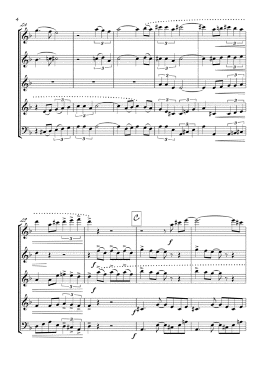Sway (Quien Sera) Woodwind Quintet scores gallery preview page 5
