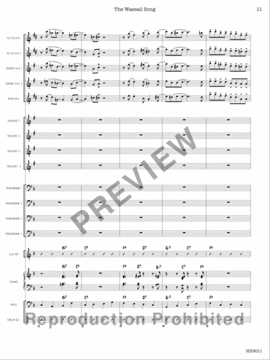The Wassail Song Jazz Ensemble scores gallery preview page 12