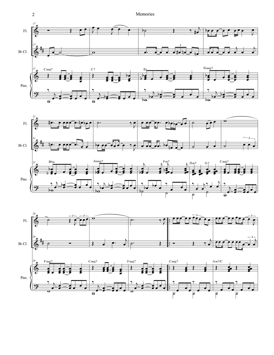 Memories Memories Woodwind Duet scores gallery preview page 2